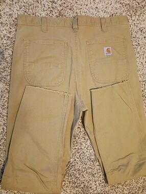 Carhartt Tan Straight Fit Work Pants 36Wx31L Imperfection